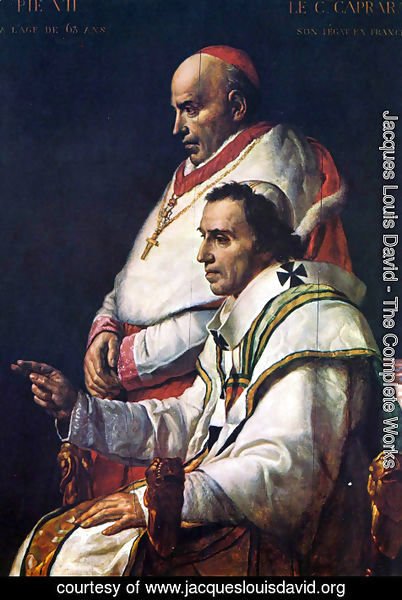 Jacques Louis David - Portrait of Pope Pius VII and the Cardinal Caprara