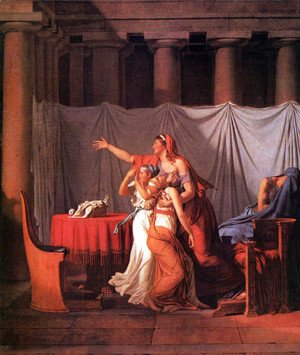 Jacques Louis David - The Lictors Bring to Brutus the Bodies of His Sons (detail)