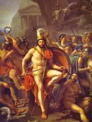 Jacques Louis David - Leonidas At Thermopylae Detail 1814