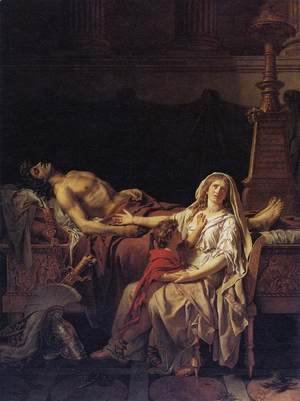 Jacques Louis David - Andromache Mourning Hector 1783