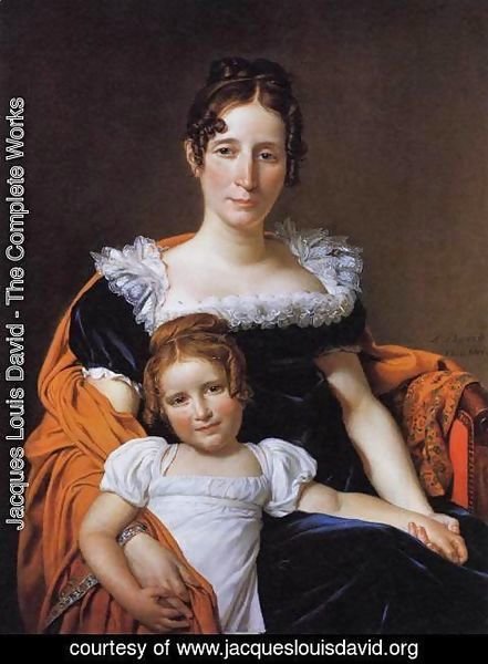 Jacques Louis David - Portrait of the Comtesse Vilain XIIII and her Daughter 1816