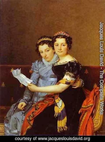 Jacques Louis David - Portrait of Charlotte and Zenaide Bonaparte