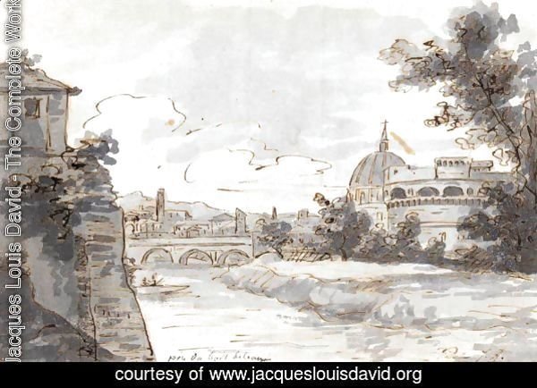 View Of Along The Tiber With The Castel Sant'angelo And St. Peter's To The Right