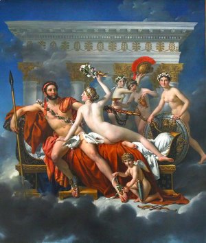 Jacques Louis David - Mars Disarmed by Venus and the Three Graces 1824