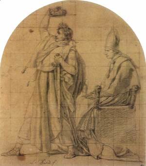 Jacques Louis David - Napoleon Holding Josephine's Crown 1805