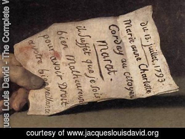 Jacques Louis David - The Death of Marat (detail 1) 1793